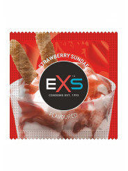 Préservatifs x2 lubrifiés en latex goût sunday fraise 54mm - EXS400FRAISE