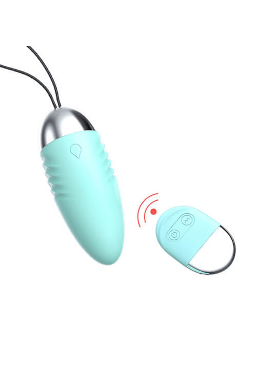 Oeuf vibrant turquoise avec télécommande à piles - TOD-083TUR