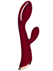 Vibromasseur rouge avec stimulateur de clitoris LRIS USB - LRISRED