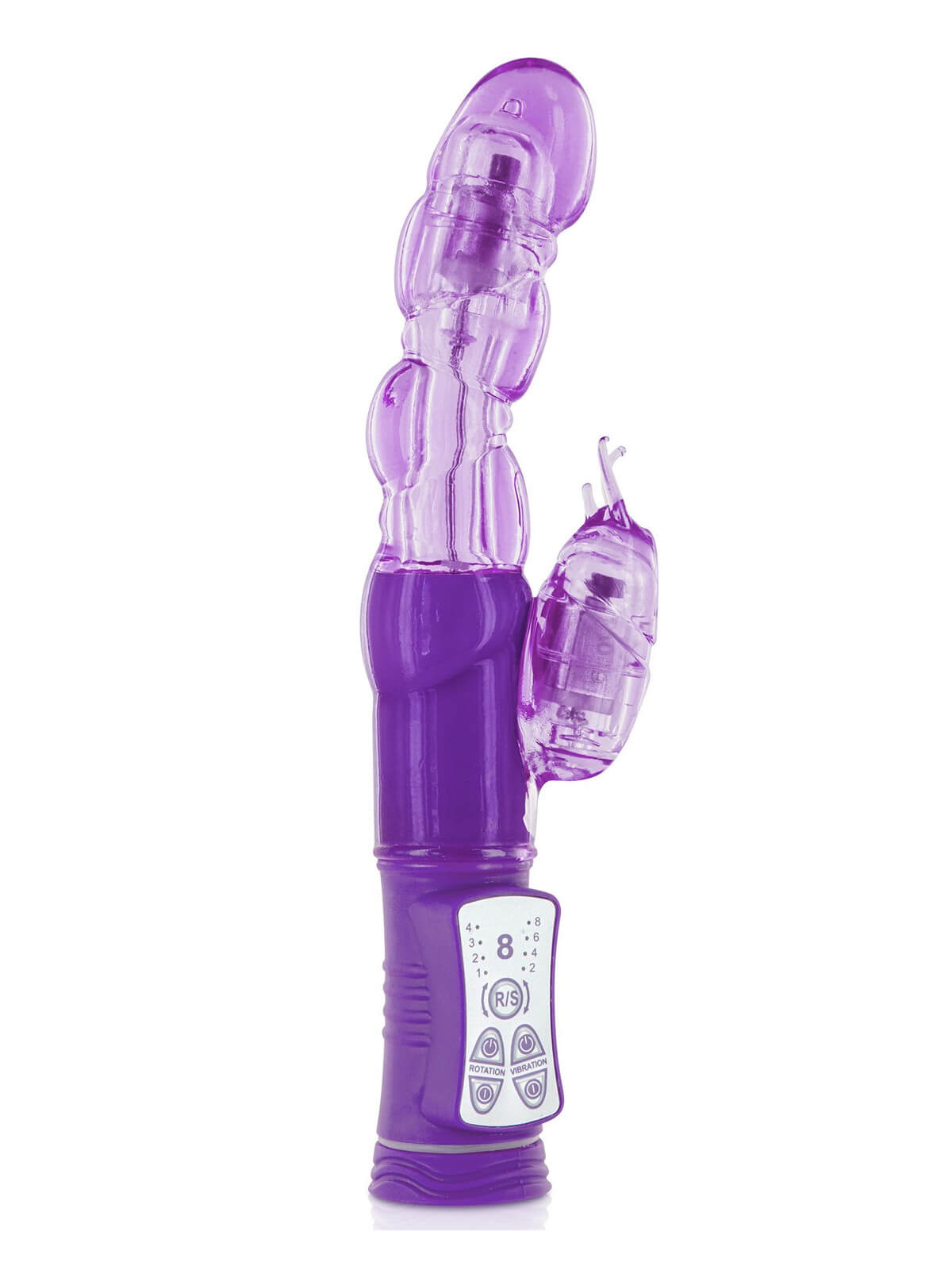 Vibromasseur rabbit violet tête rotative USB - CC5702020201