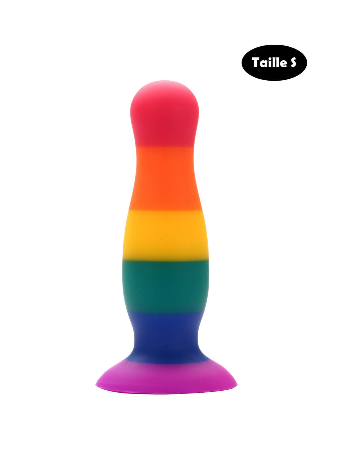 Plug anal ventouse multicouleur taille S - A-005-RAI-S