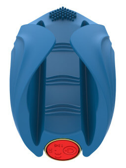 Masturbateur vibrant bleu en silicone, USB MILO - WS-NV524