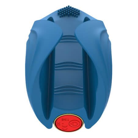 Masturbateur vibrant bleu en silicone, USB MILO - WS-NV524