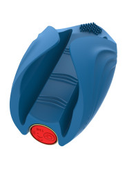 Masturbateur vibrant bleu en silicone, USB MILO - WS-NV524