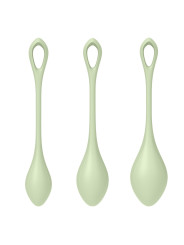 Set de 3 boules de geisha vert pastel Yoni Power 2 Satisfyer - CC597752