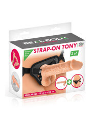 2 en 1 Gode ceinture interchangeable Tony 18 cm - CC514127