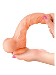Gode réaliste veiné ventouse va-et-vient prépuce testicules billes mouvantes 20 cm - CC514106