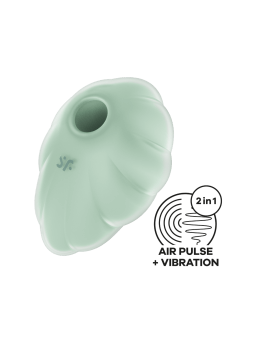 Stimulateur clitoridien par onde de pression sans contact et par vibration USB vert menthe, Cloud Dancer Satisfyer - CC597838