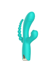 Vibromasseur triple stimulation USB turquoise Snappy Bunny - WS-NV062CTUR