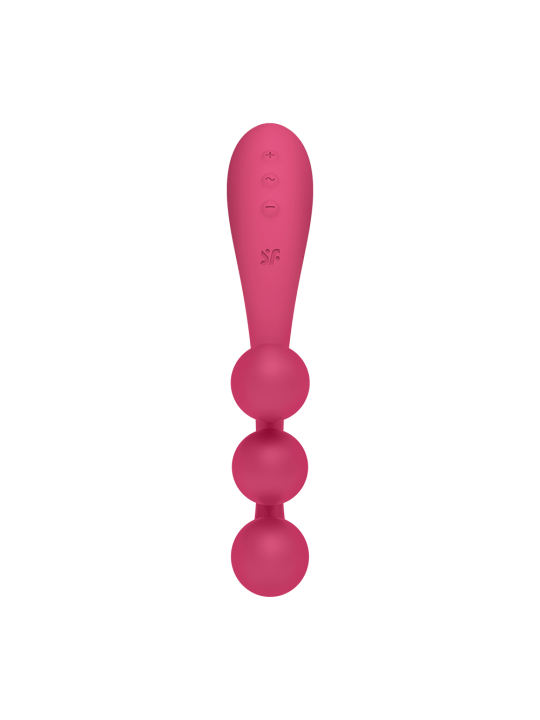 Vibromasseur triple stimulation flexible, anal, vaginale, clitoridienne Tri Ball rouge USB Satisfyer - CC597817