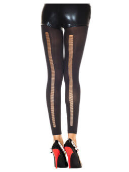 Legging noir fashion et fin ajouré sur l'arrière - MH35241BLK