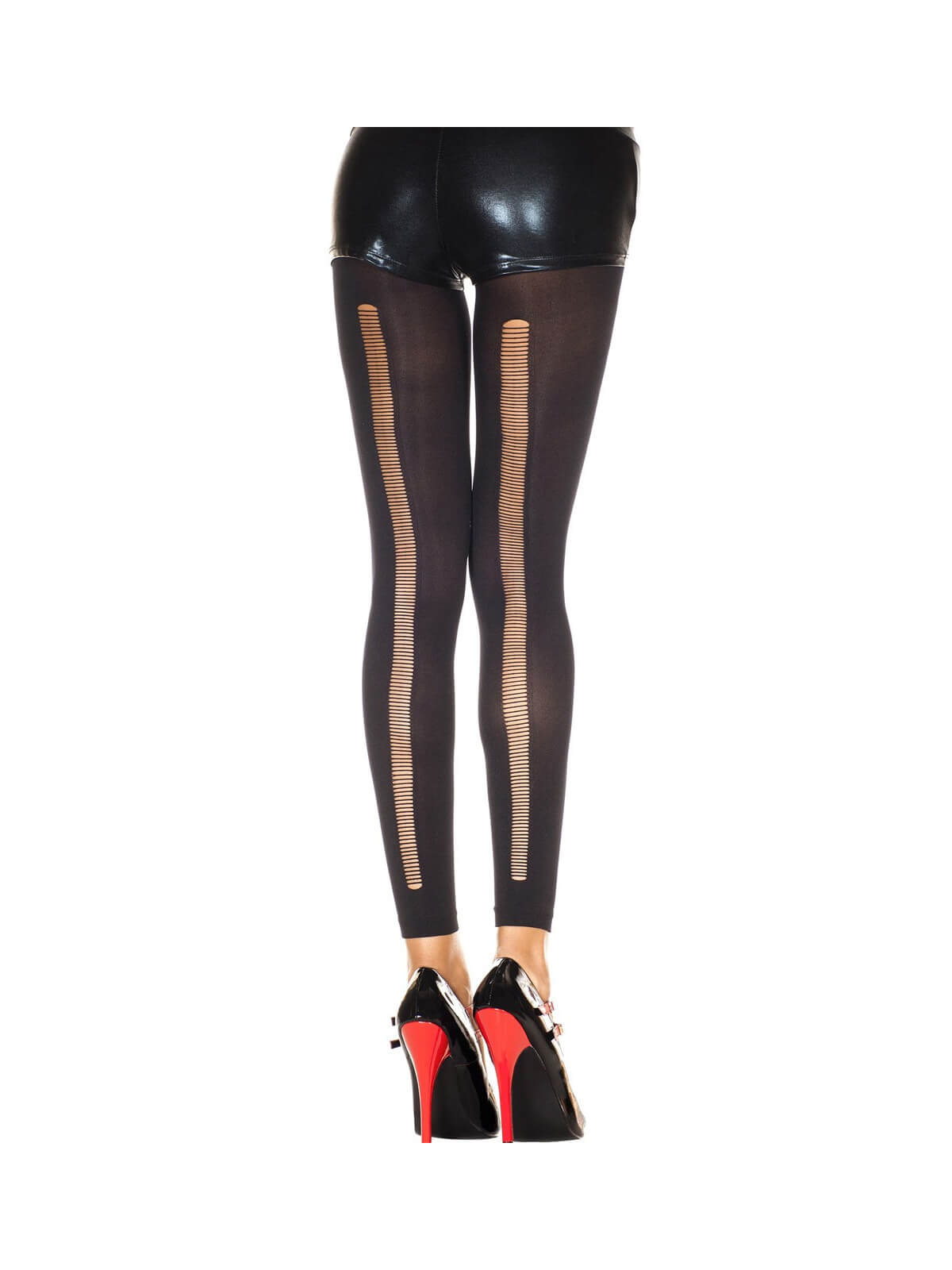 Legging noir fashion et fin ajouré sur l'arrière - MH35241BLK