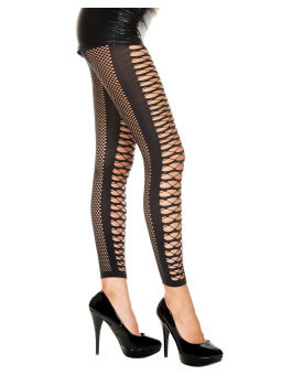 Leggings noir sexy lanières - MH35002BLK