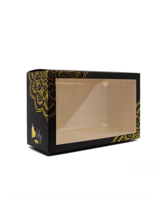 Masque vénitien Bianca rigide doré avec strass - HMJ-047BK