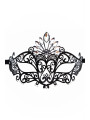 Masque vénitien Gemma rigide noir avec strass - HMJ-055BK