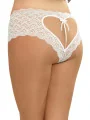 Shorty blanc grande taille de dentelle ouvert et ajouré sur les fesses forme coeur - DG1442XWHT