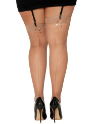 Bas résille avec liseret et nœud chair grande taille - DG0192XNUD