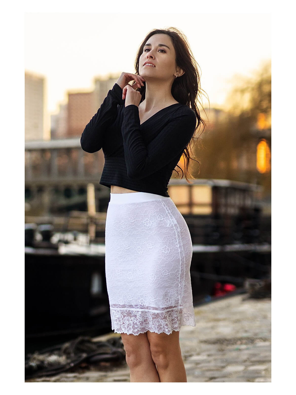 Jupe longue blanche Catalina - LSK2-LWHT