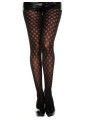 Collant semi opaque noir imprimé petits losanges - MH7091BLK