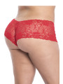 Shorty en dentelle rouge grande taille - MAL90XRED