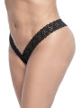 String brésilien en dentelle noir grande taille - MAL93XBLK