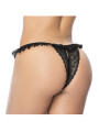 Culotte ouverte noire avec froufrou en dentelle - MAL119BLK