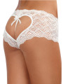 Shorty blanc de dentelle ouvert et ajouré sur les fesses forme coeur - DG1442WHT