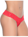 String ouvert brésilien rouge en dentelle - MAL99RED