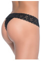 String ouvert brésilien noir en dentelle - MAL99BLK