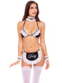 Costume soubrette 4 pièces - REN53018-BLK