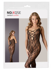 Combinaison en dentelle noire avec large décollecté - R2550008