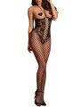 Bodystocking noir seins nus effet bustier - DG0268BLK