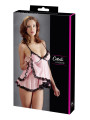 Nuisette doublée rose avec dentelle florale et string - R2740052