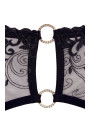 Soutien-gorge dentelle, porte-jarretelles et string ouvert noir - R2213052