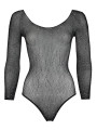 Body string à manches longues en résille avec strass - R26427351101