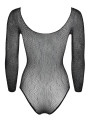 Body string à manches longues en résille avec strass - R26427351101