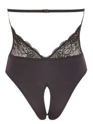Body en dentelle noire, ouvert à l'entrejambe - R2641399