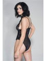 Body sexy noir dentelle et maille - ML80046BLK