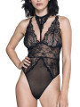 Body sexy noir dentelle et maille - ML80046BLK