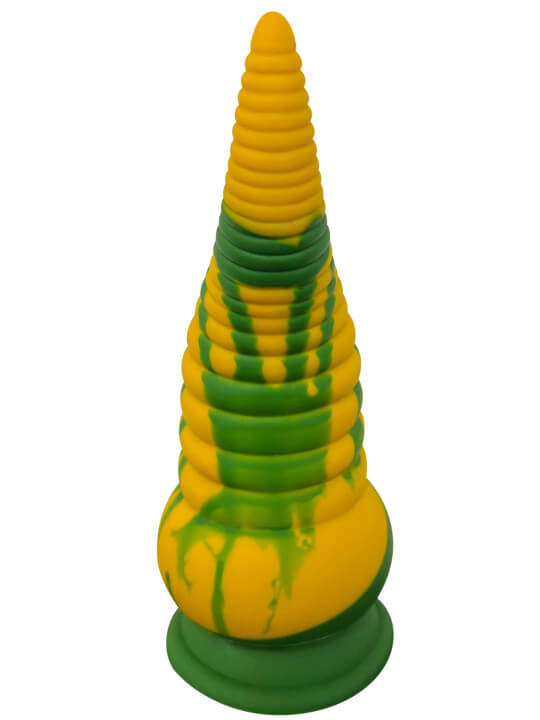 Gode ventouse tentacule Kraken vibrant 21 cm vert et jaune USB - WS-NV101