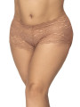 Shorty grande taille en dentelle couleur taupe - MAL90TAUP