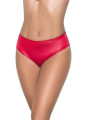 String bande large en wetlook rouge, taille haute, tissu fronçé à l'arrière - MAL3038WRED