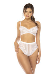 Ensemble 2 pièces blanc Emberly, soutien gorge et culotte taille haute - MAL8842WHT