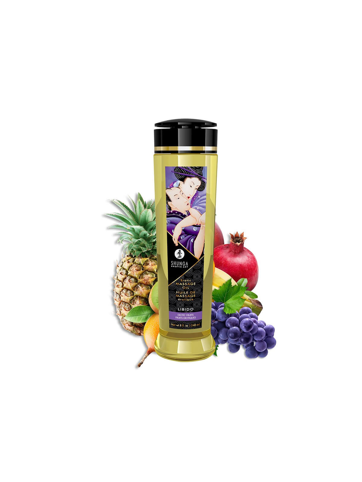 Huile de massage aphrodisiaque Fruits Exotiques 240ml - CC2027