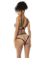Ensemble 2 pièces noir et chair Havana, en fine résille, soutien gorge avec armatures et culotte taille haute - MAL8849NUBK
