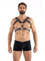 Harnais homme simili cuir avec sangles reliées par de larges anneaux - LM302412150