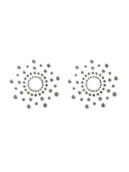 Paire de cache tétons adhésifs strass blanc - NP-1030WHT