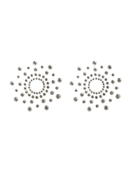 Paire de cache tétons adhésifs strass blanc - NP-1030WHT