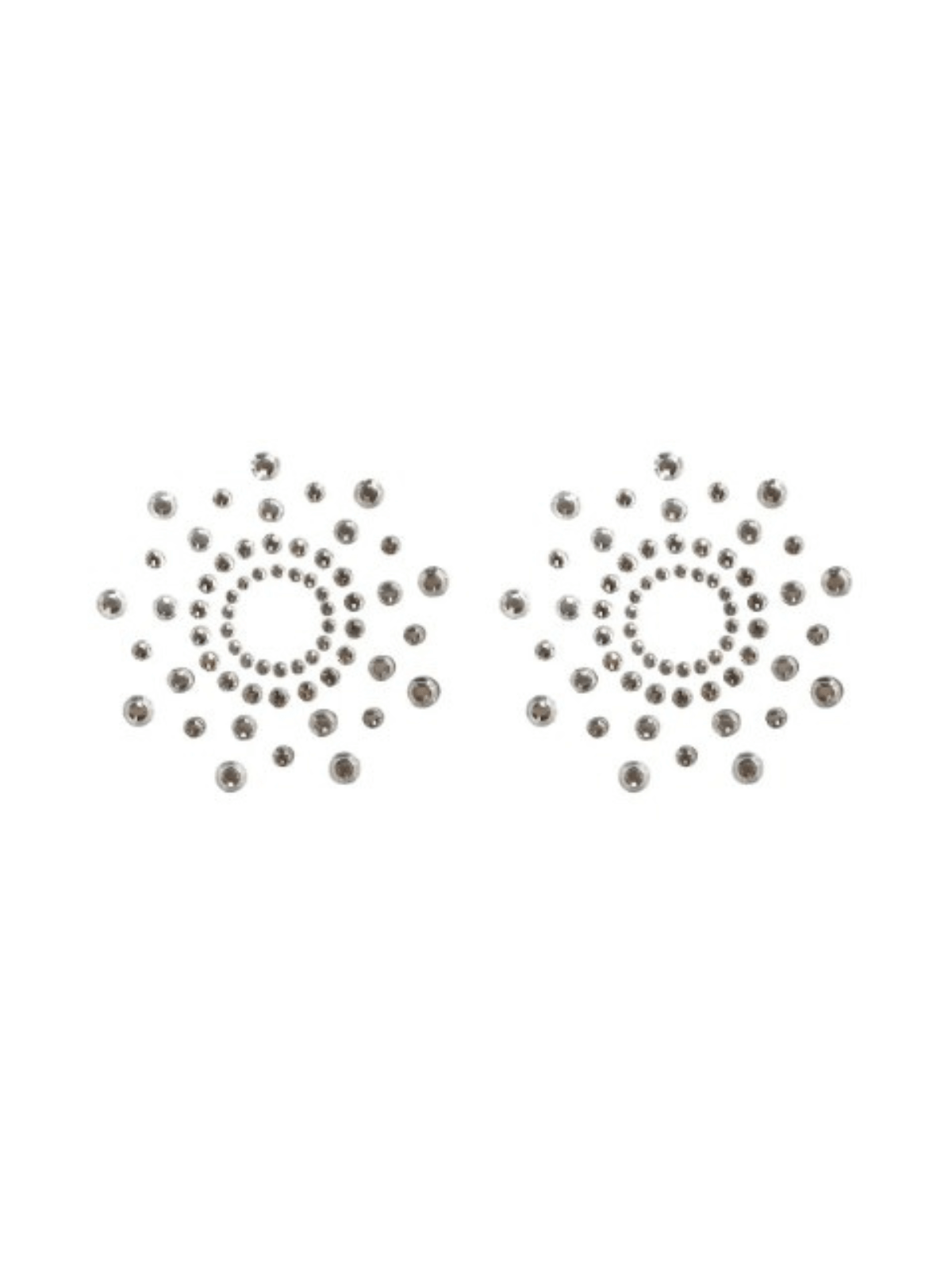 Paire de cache tétons adhésifs strass blanc - NP-1030WHT