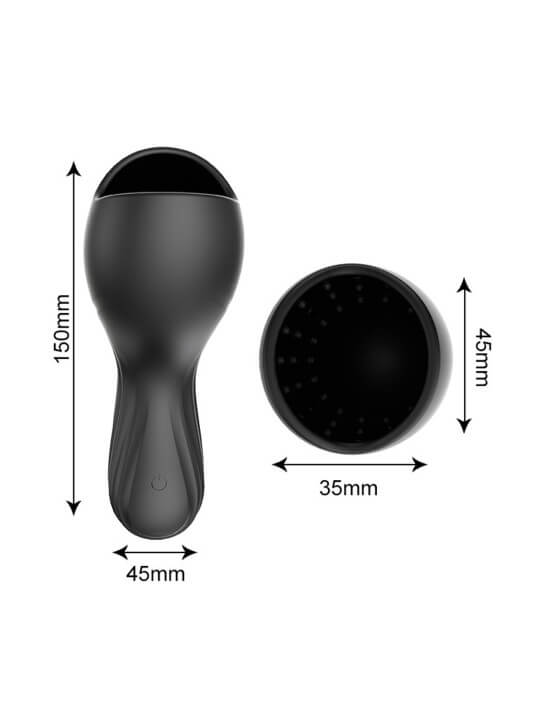 Masturbateur noir USB, 10 modes de vibration - MOC-020